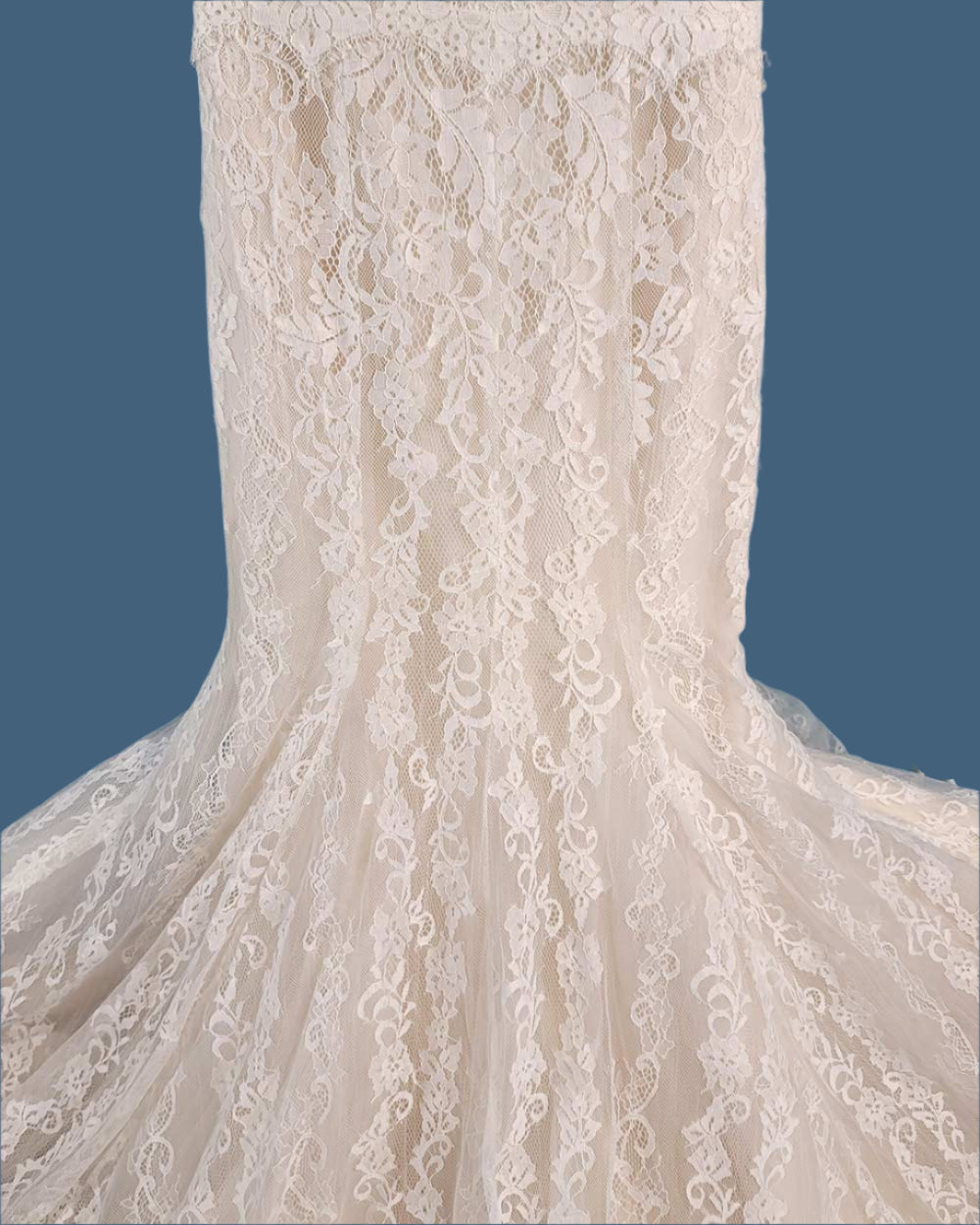 Jasmine Collection Champagne Fitted Strap Wedding Dress Size 8