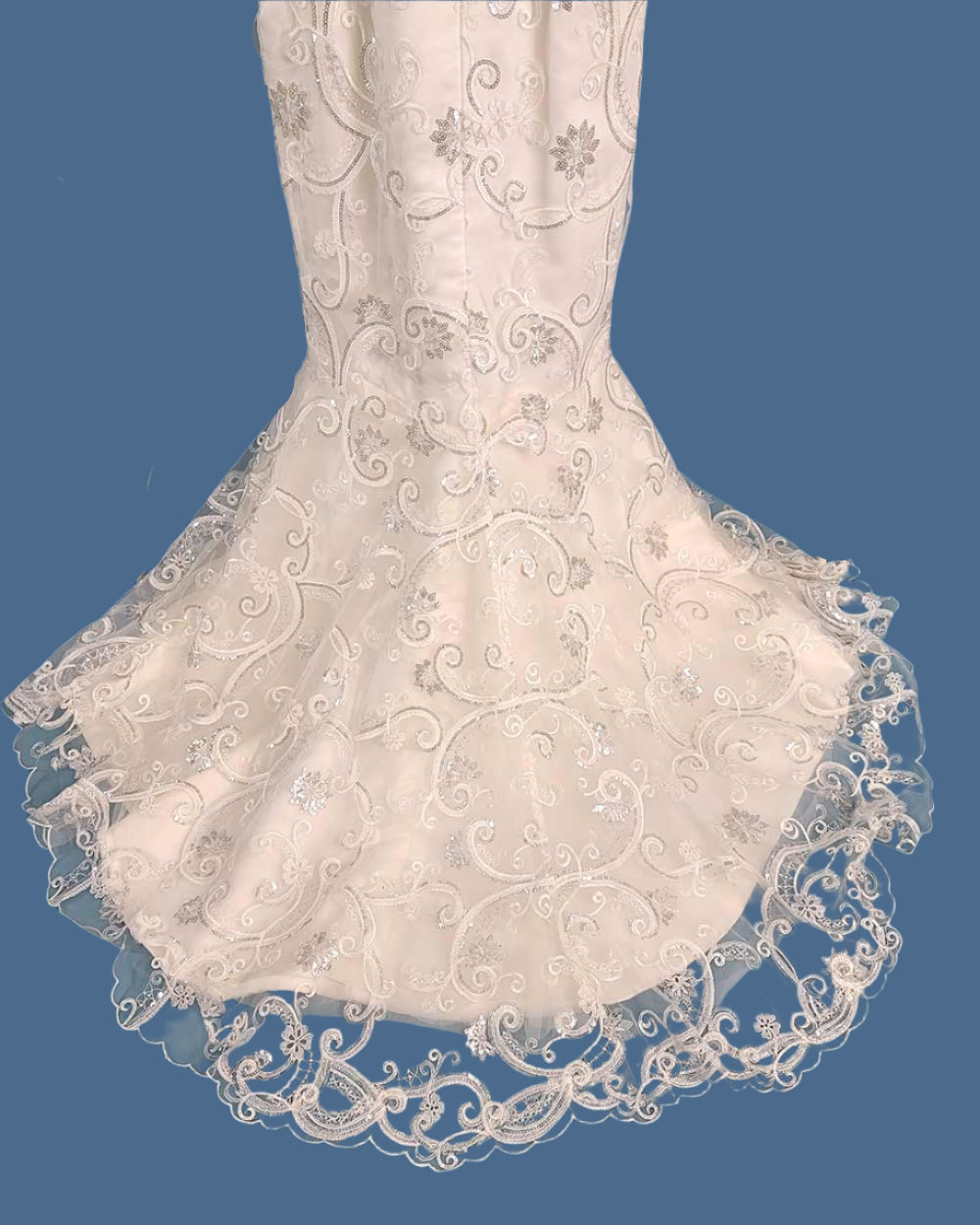 Charlotte Balbier White Fitted Fish Tail Illusion Wedding Dress Size 6