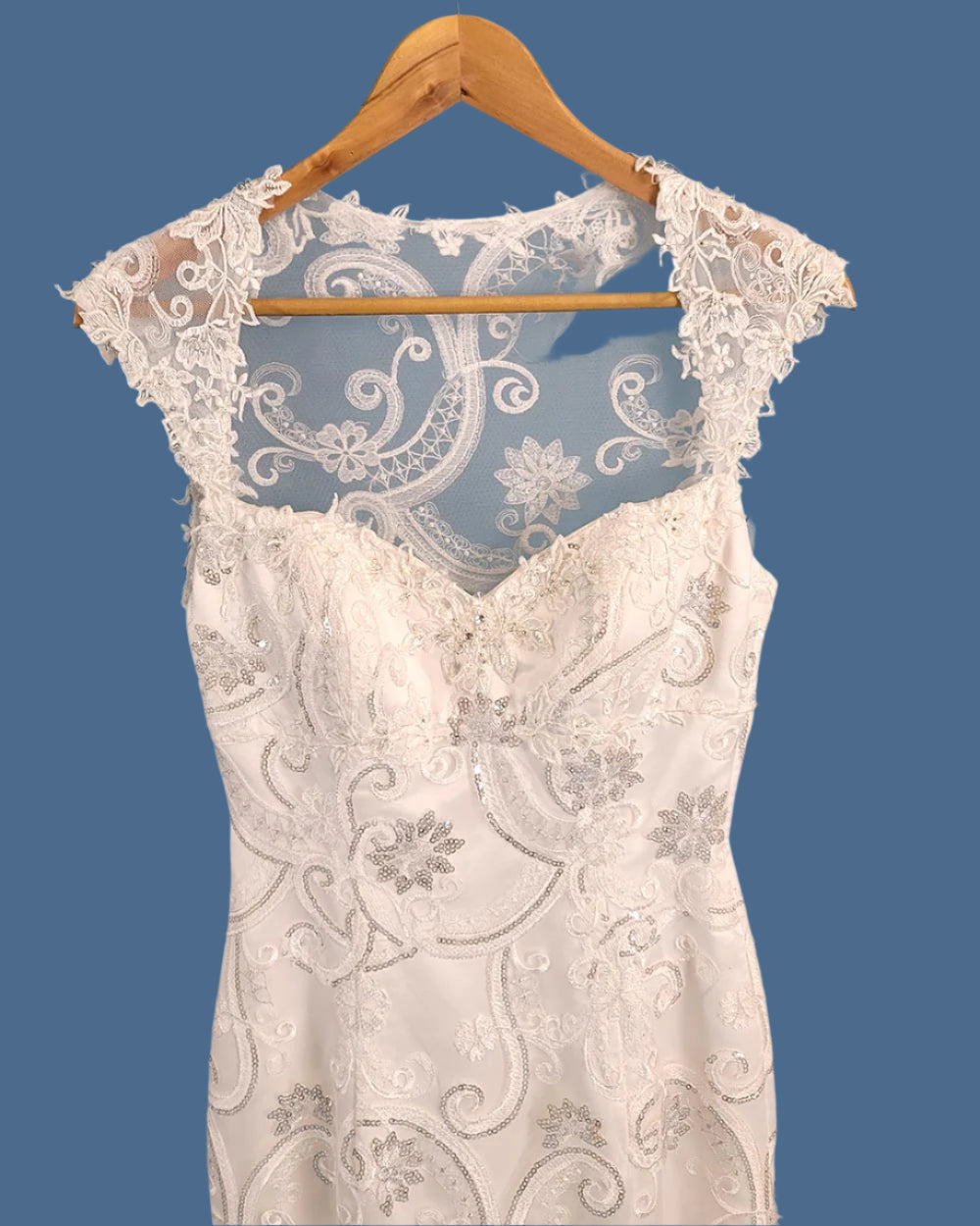 Charlotte Balbier White Fitted Fish Tail Illusion Wedding Dress Size 6