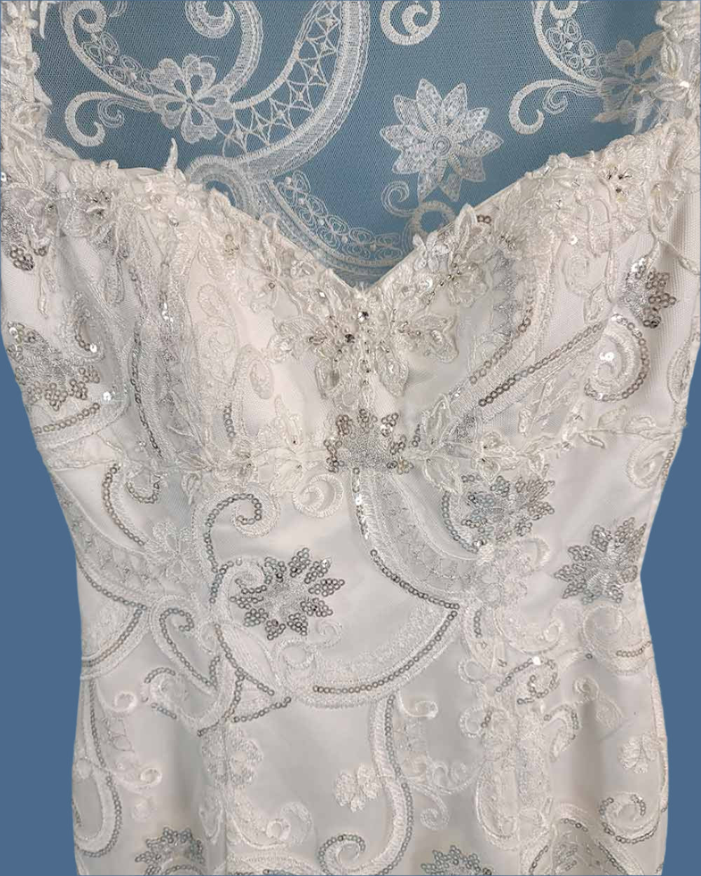 Charlotte Balbier White Fitted Fish Tail Illusion Wedding Dress Size 6