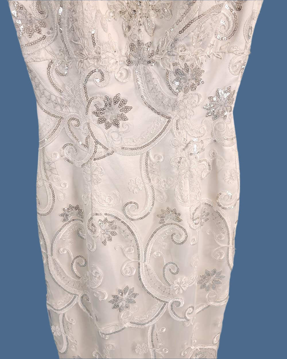 Charlotte Balbier White Fitted Fish Tail Illusion Wedding Dress Size 6