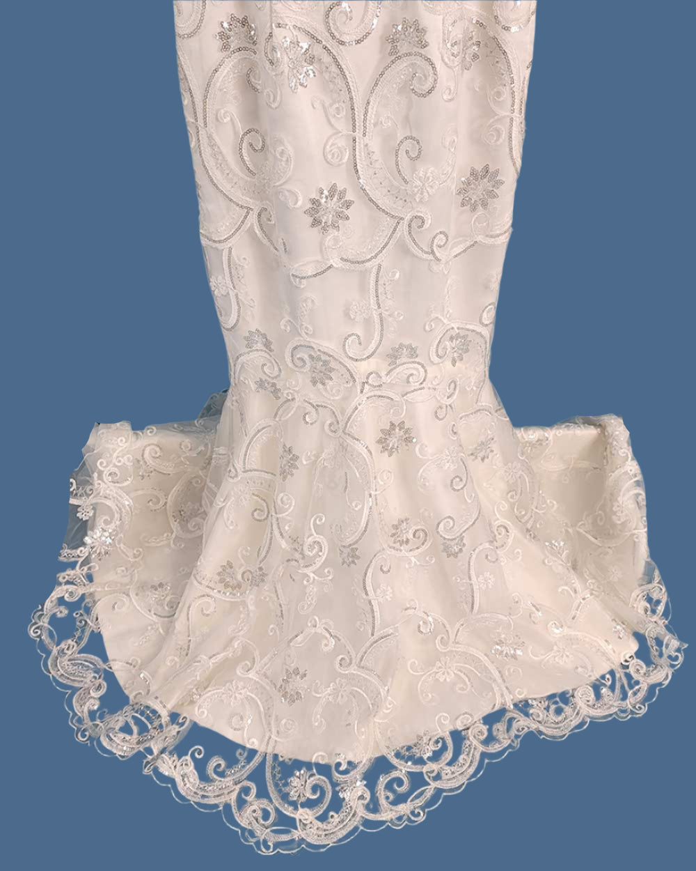Charlotte Balbier White Fitted Fish Tail Illusion Wedding Dress Size 6