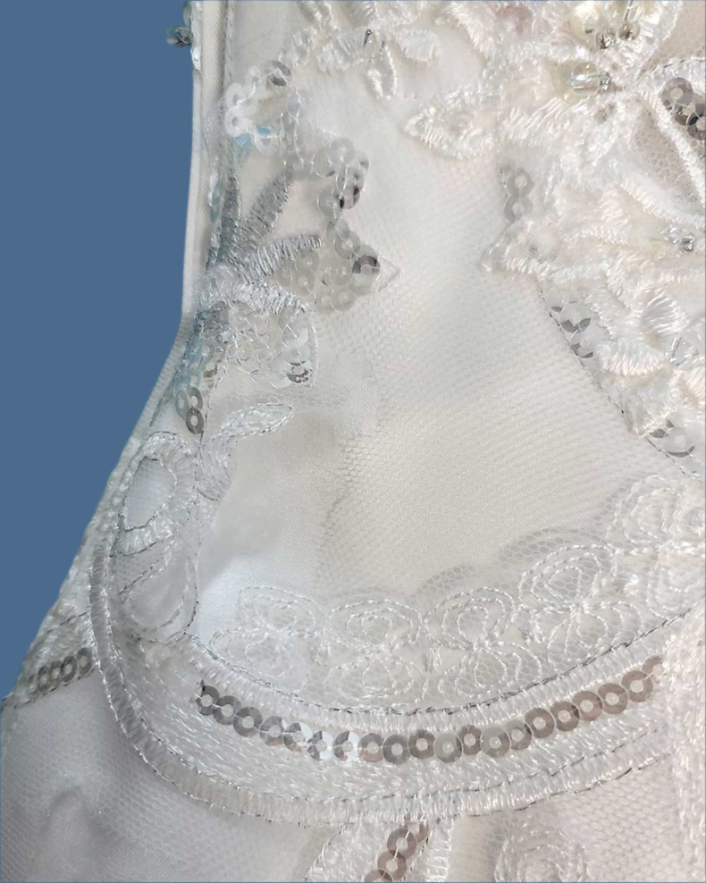 Charlotte Balbier White Fitted Fish Tail Illusion Wedding Dress Size 6