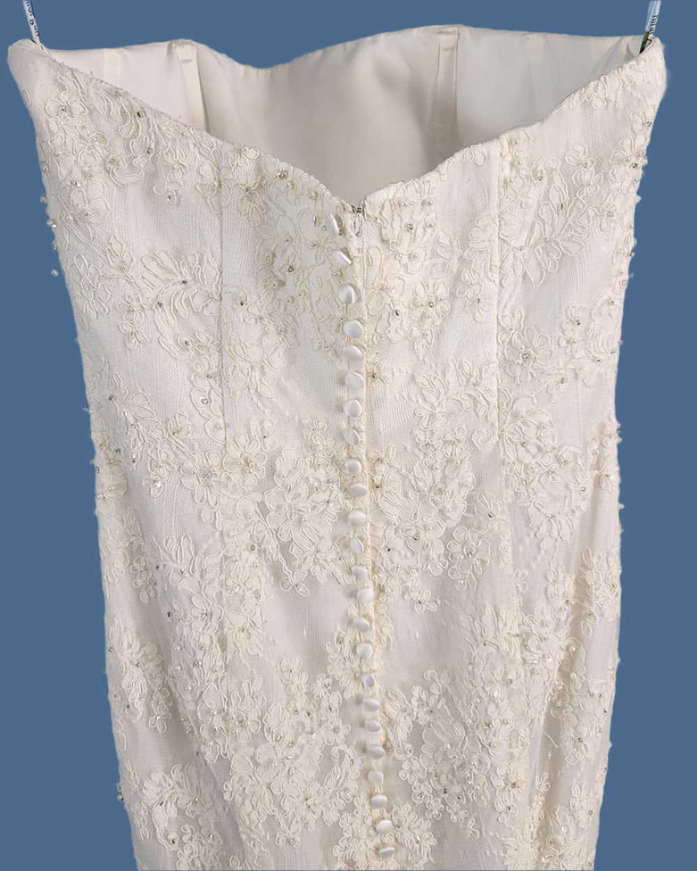 Hilary Morgan Ivory Strapless Fitted Wedding Dress Size 10