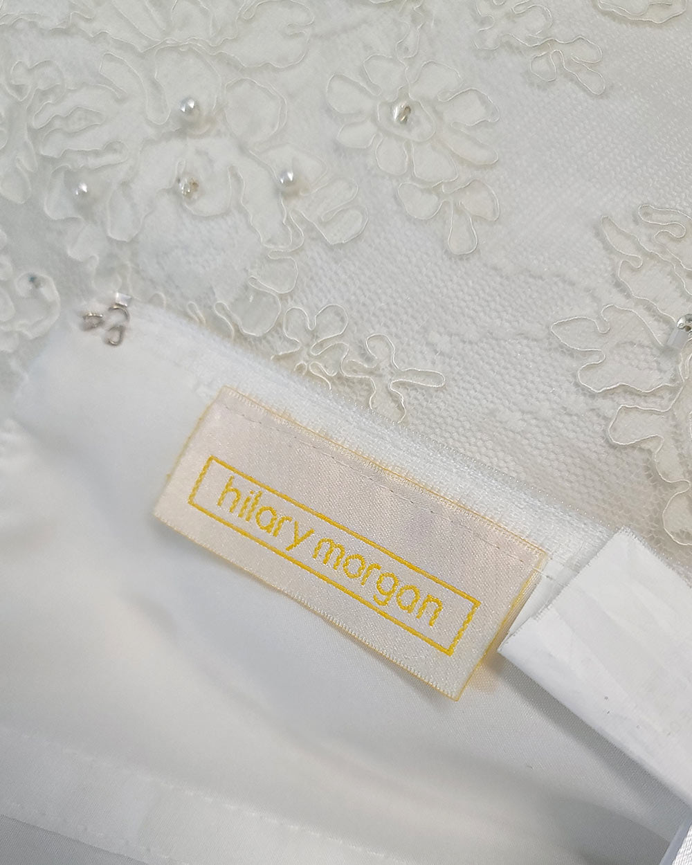 Hilary Morgan Ivory Strapless Fitted Wedding Dress Size 10