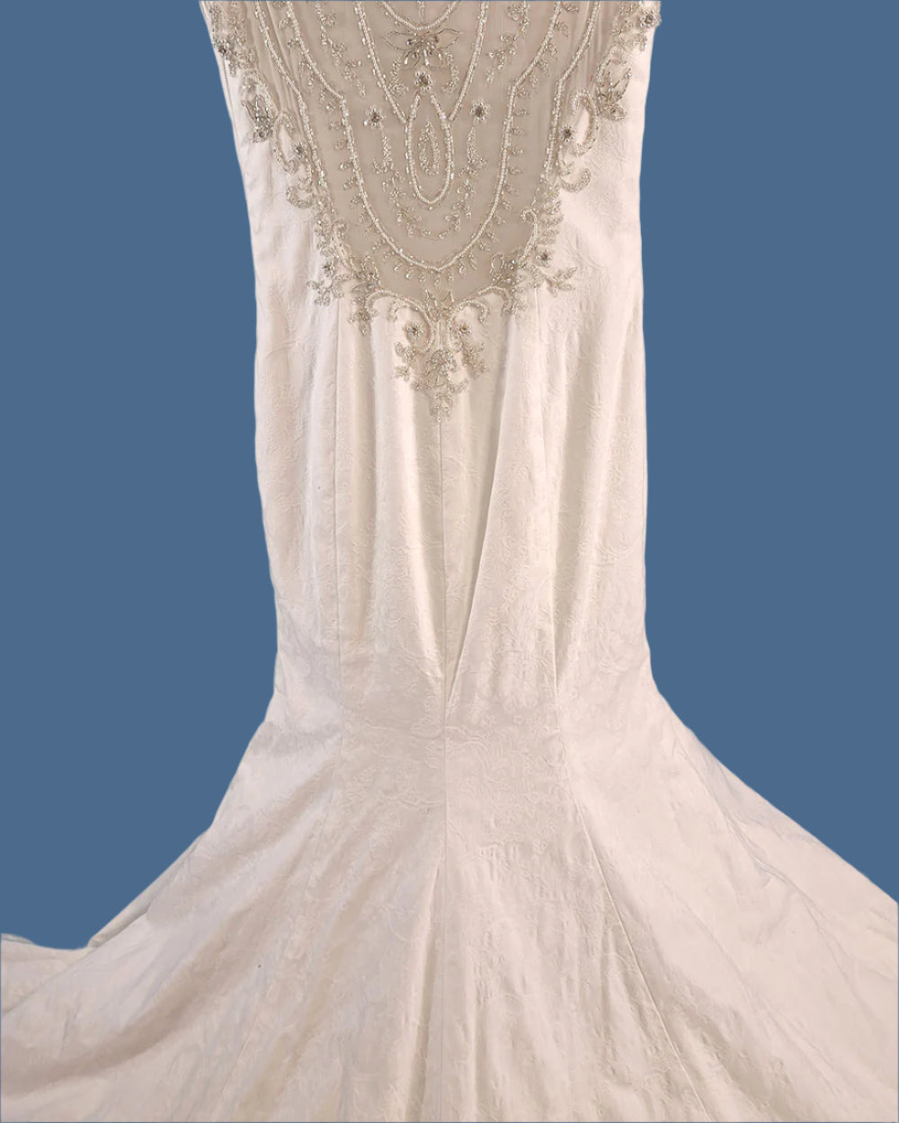 White Fish Tail Illusion Wedding Dress Size 10