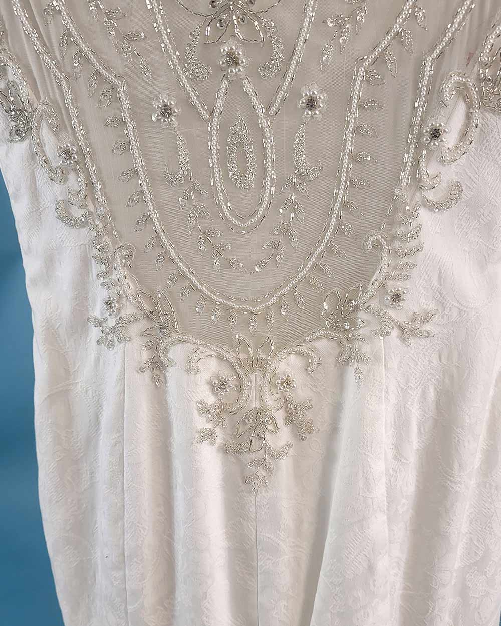 White Fish Tail Illusion Wedding Dress Size 10