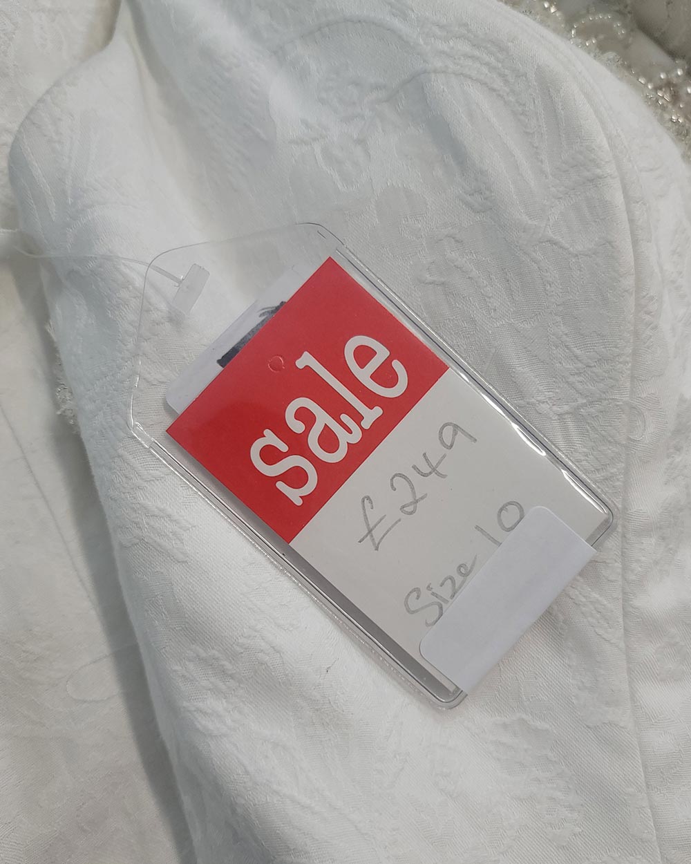 White Fish Tail Illusion Wedding Dress Size 10