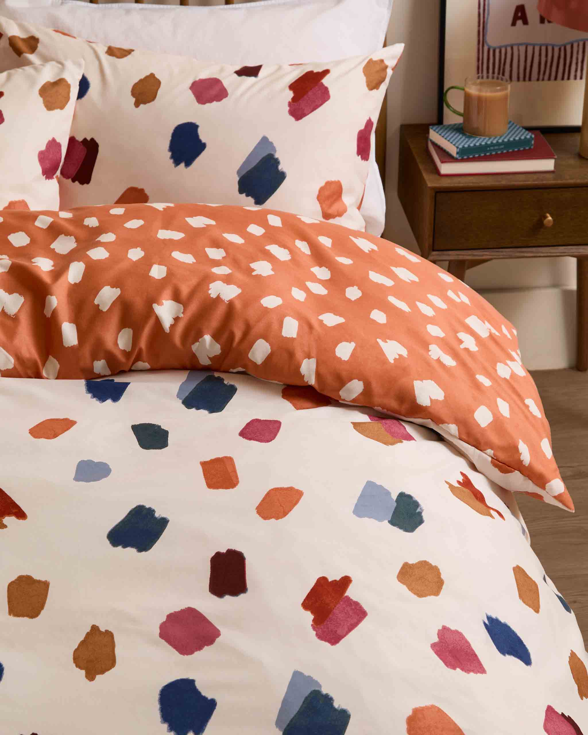 Astrid Polka Dot Duvet Set Single Double King Orange