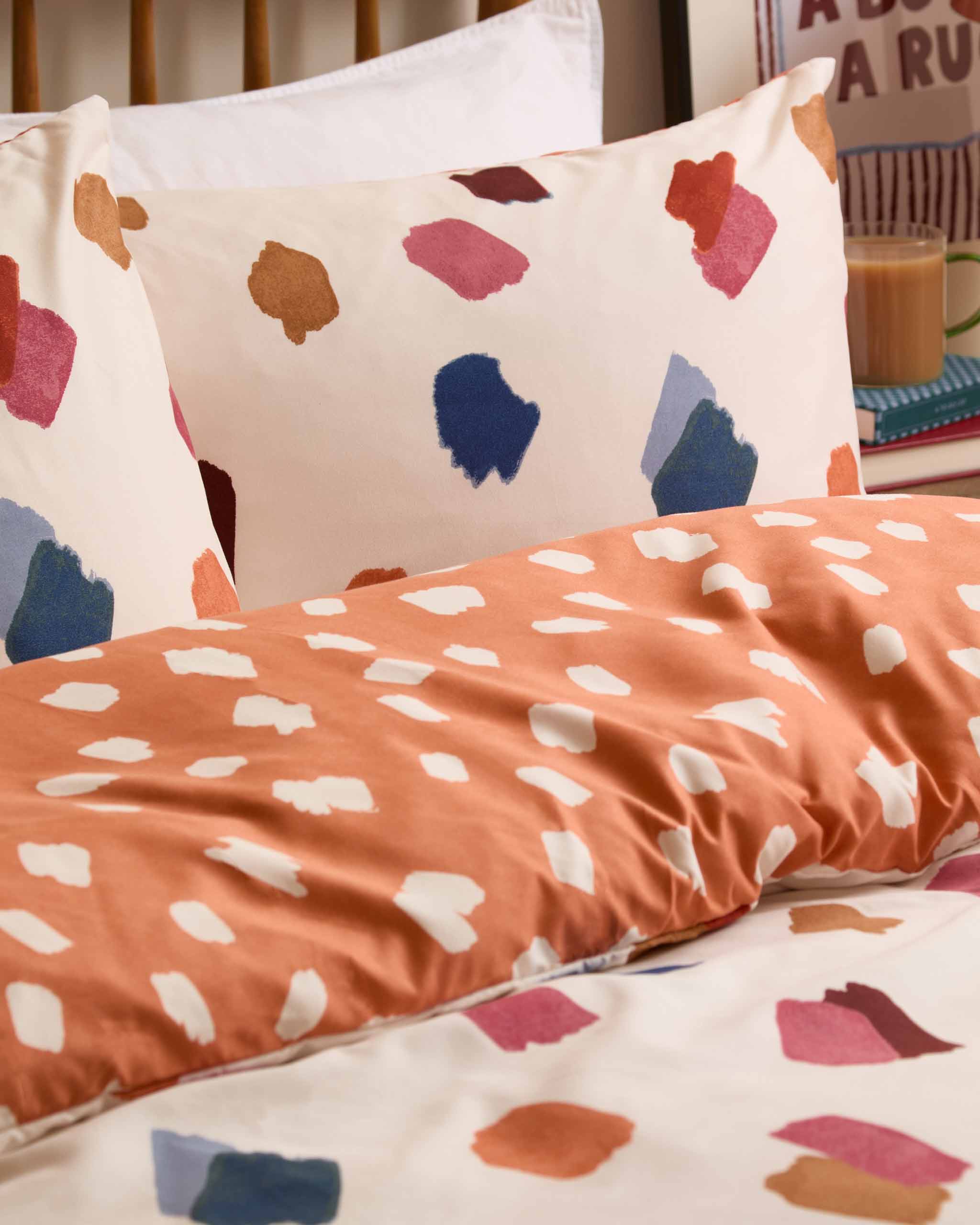 Astrid Polka Dot Duvet Set Single Double King Orange