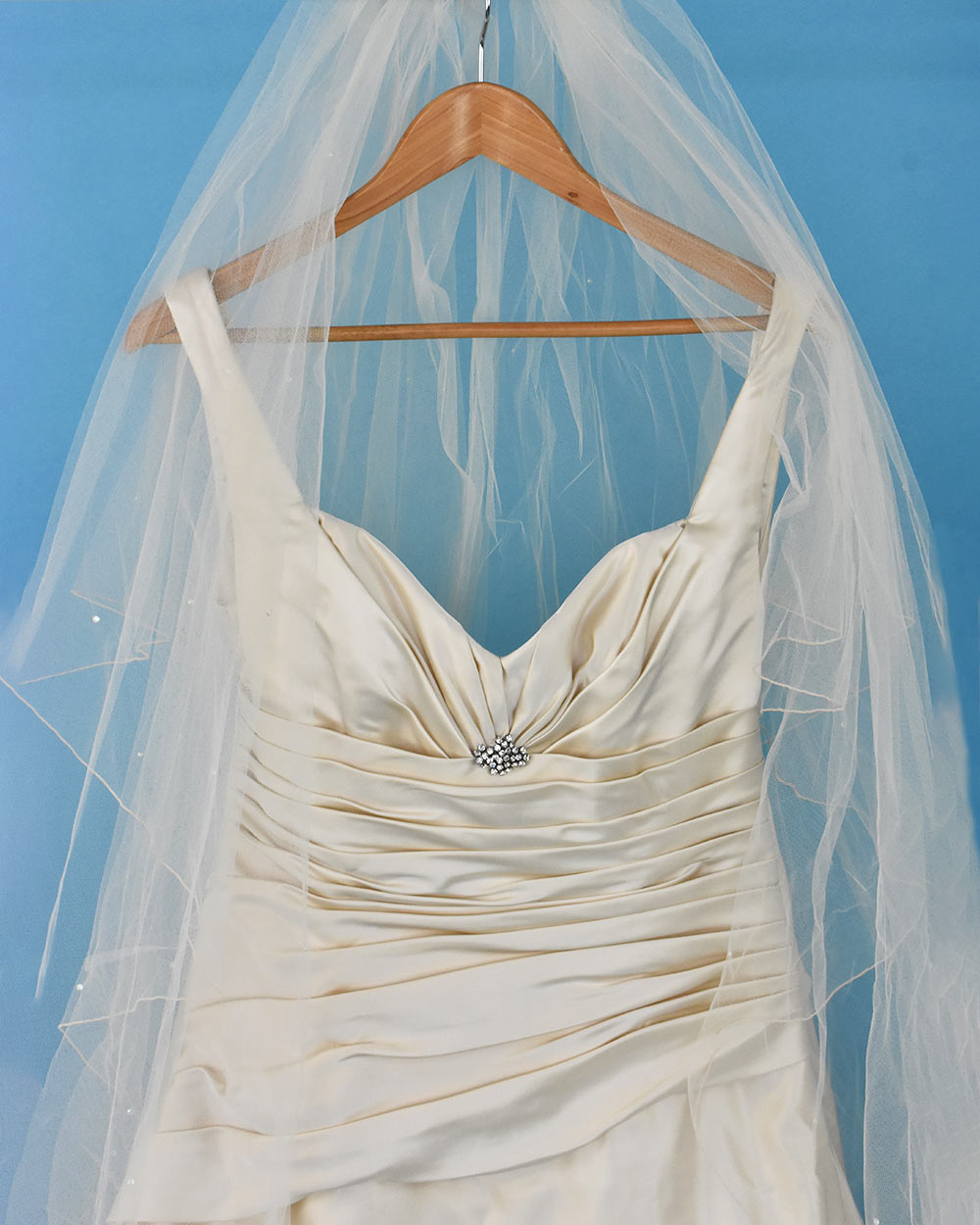 Maggie Sottero Champagne A Line Wedding Dress Size 14