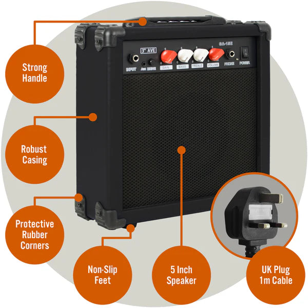 3rd Avenue 15 Watt Electric Guitar Amp Black