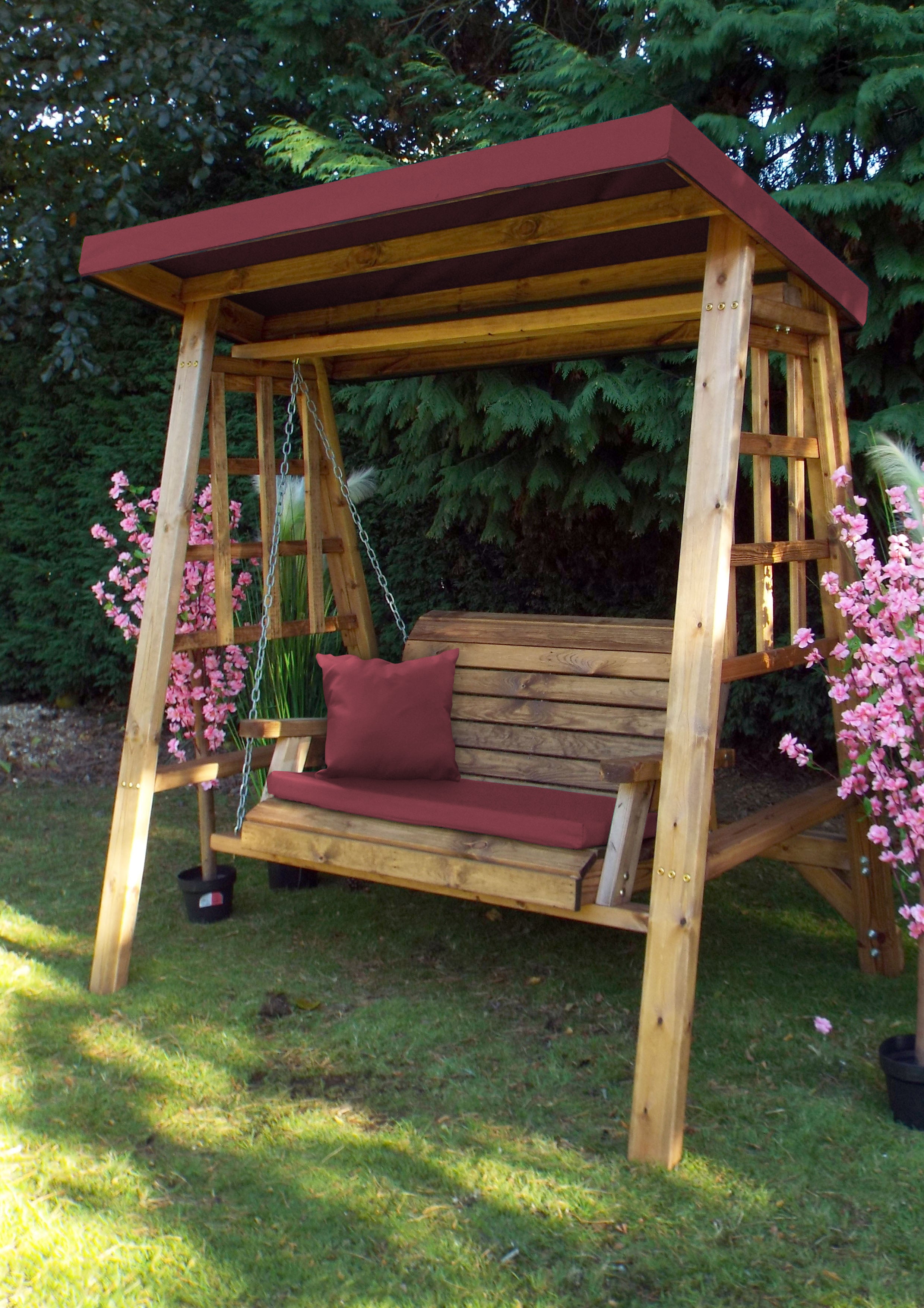 Charles Taylor Dorset Two Seat Swing Burgundy Accessories HB133B Set