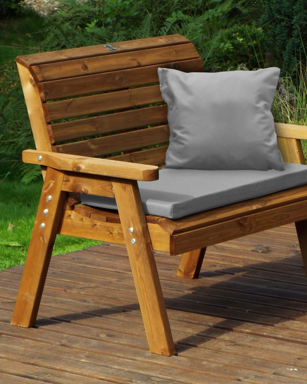 Charles Taylor Two Seater Bench with Grey Cushions HB19GR