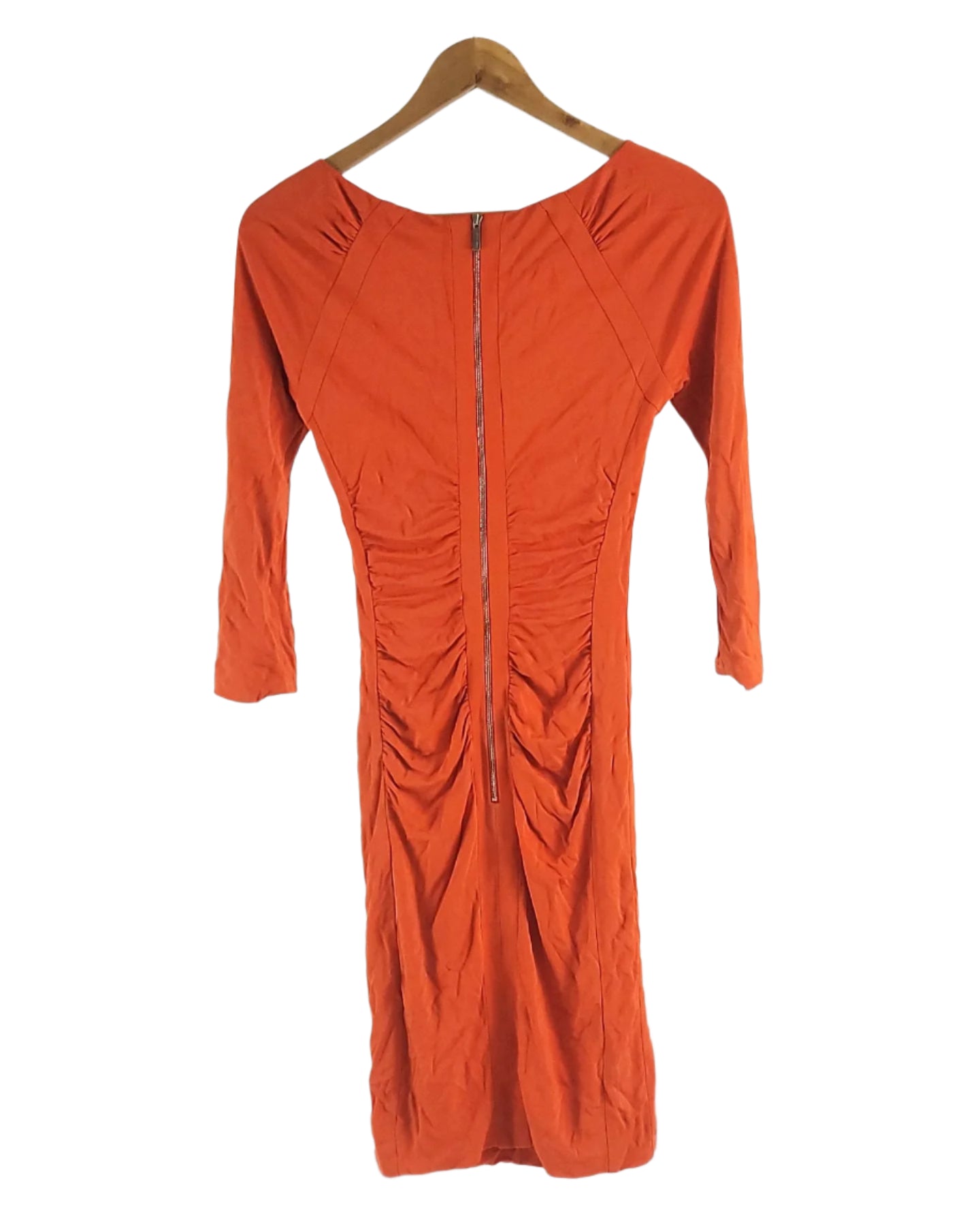 Karen Millen Orange Fitted Dress Size 10