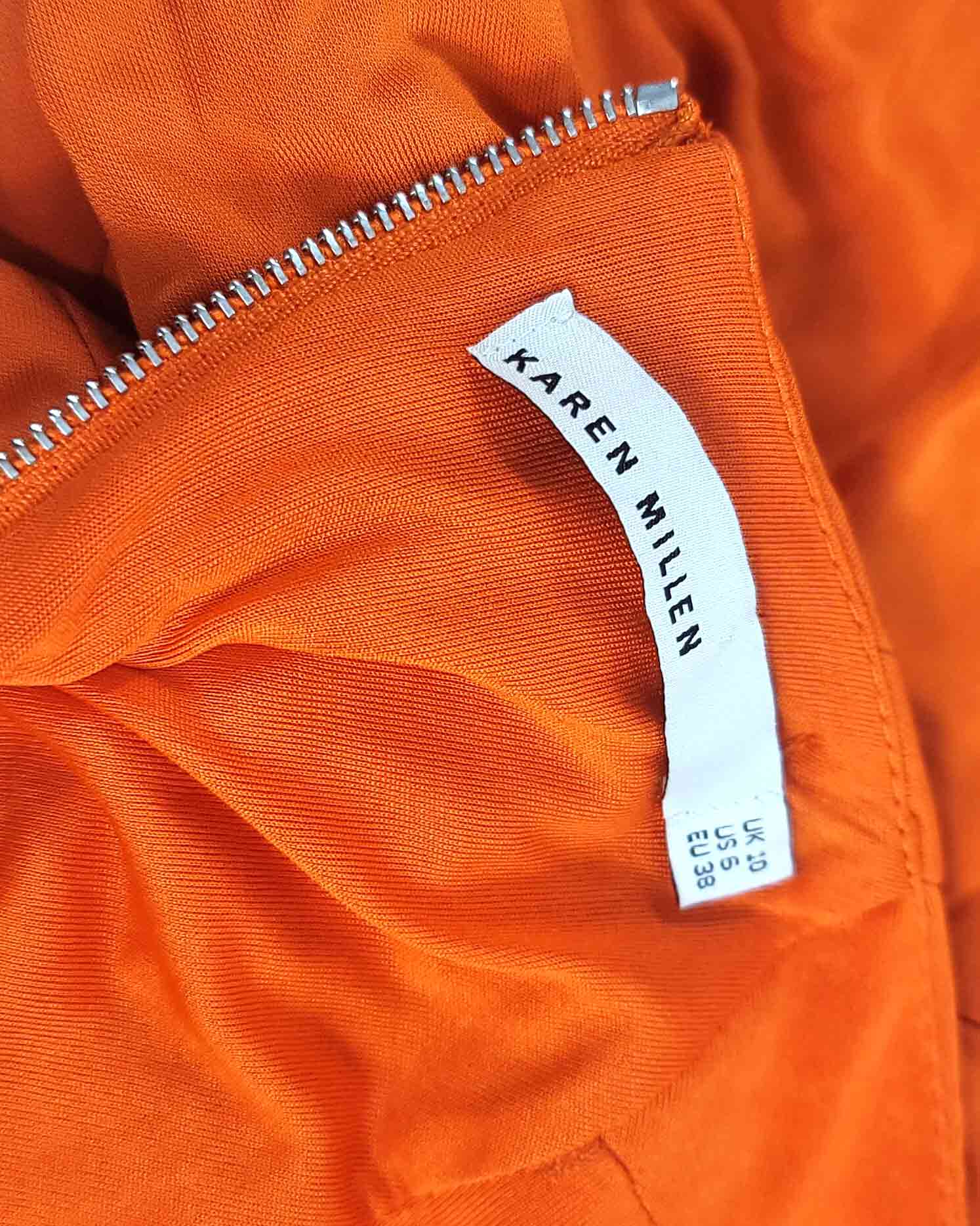 Karen Millen Orange Fitted Dress Size 10
