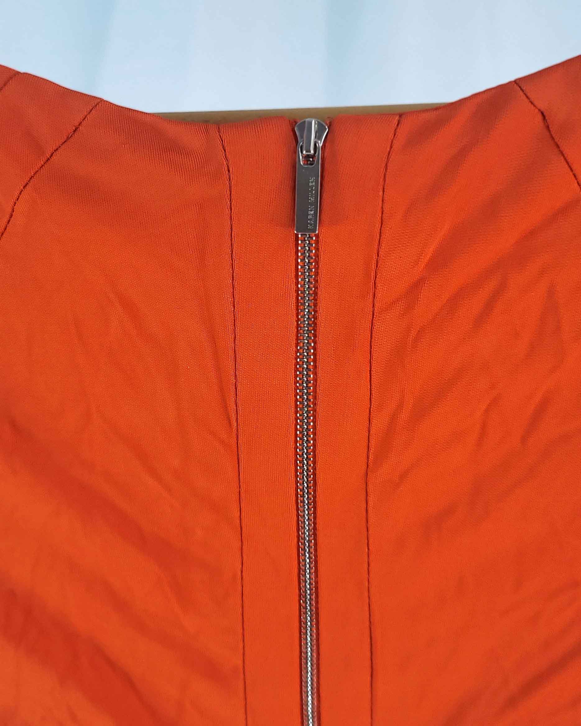 Karen Millen Orange Fitted Dress Size 10