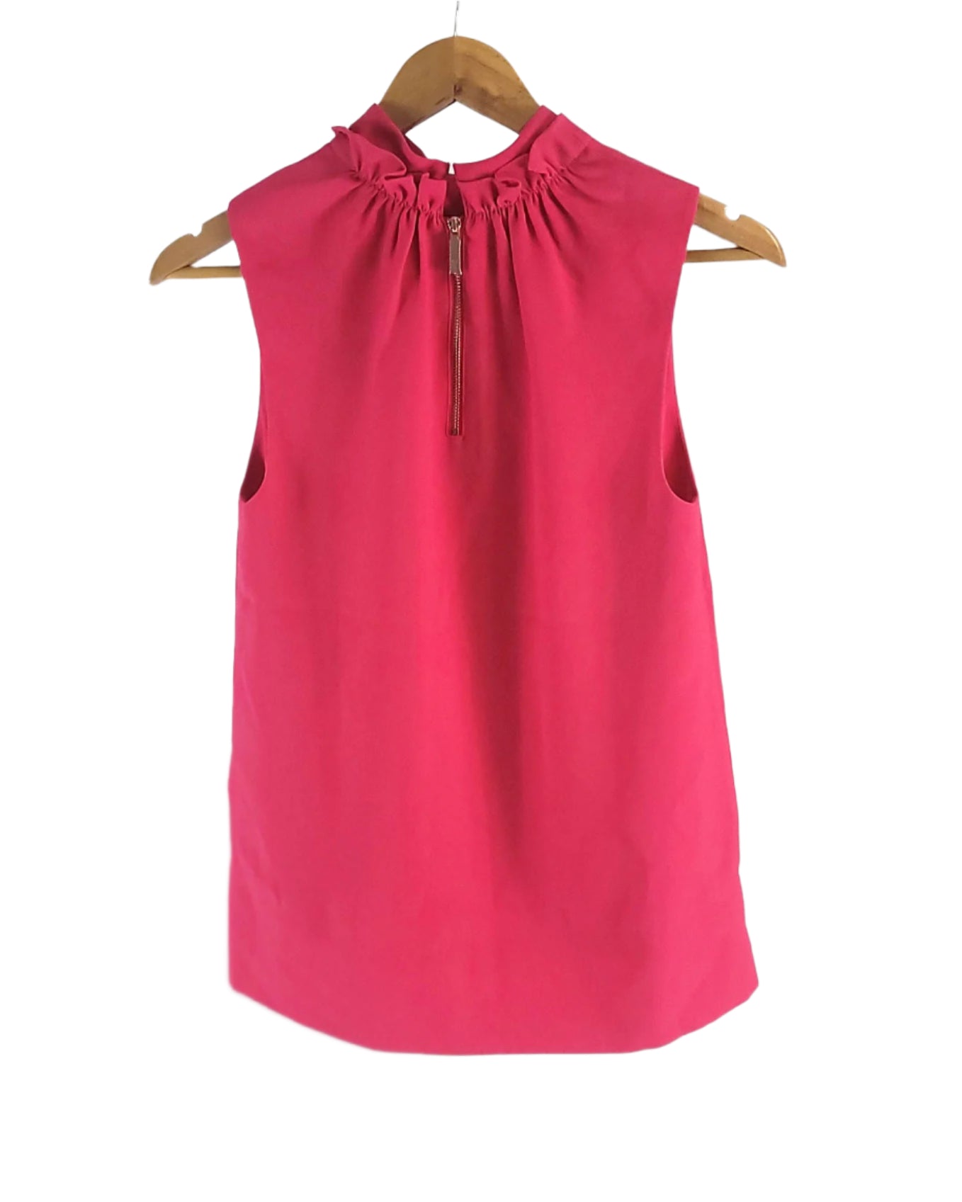 Ted Baker Pink Ruffle Neck Sleeveless Top XS