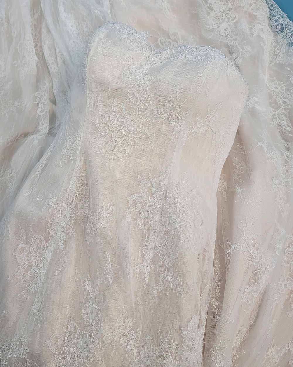 Jasmine Collection Champagne Strapless Wedding Dress Size 8