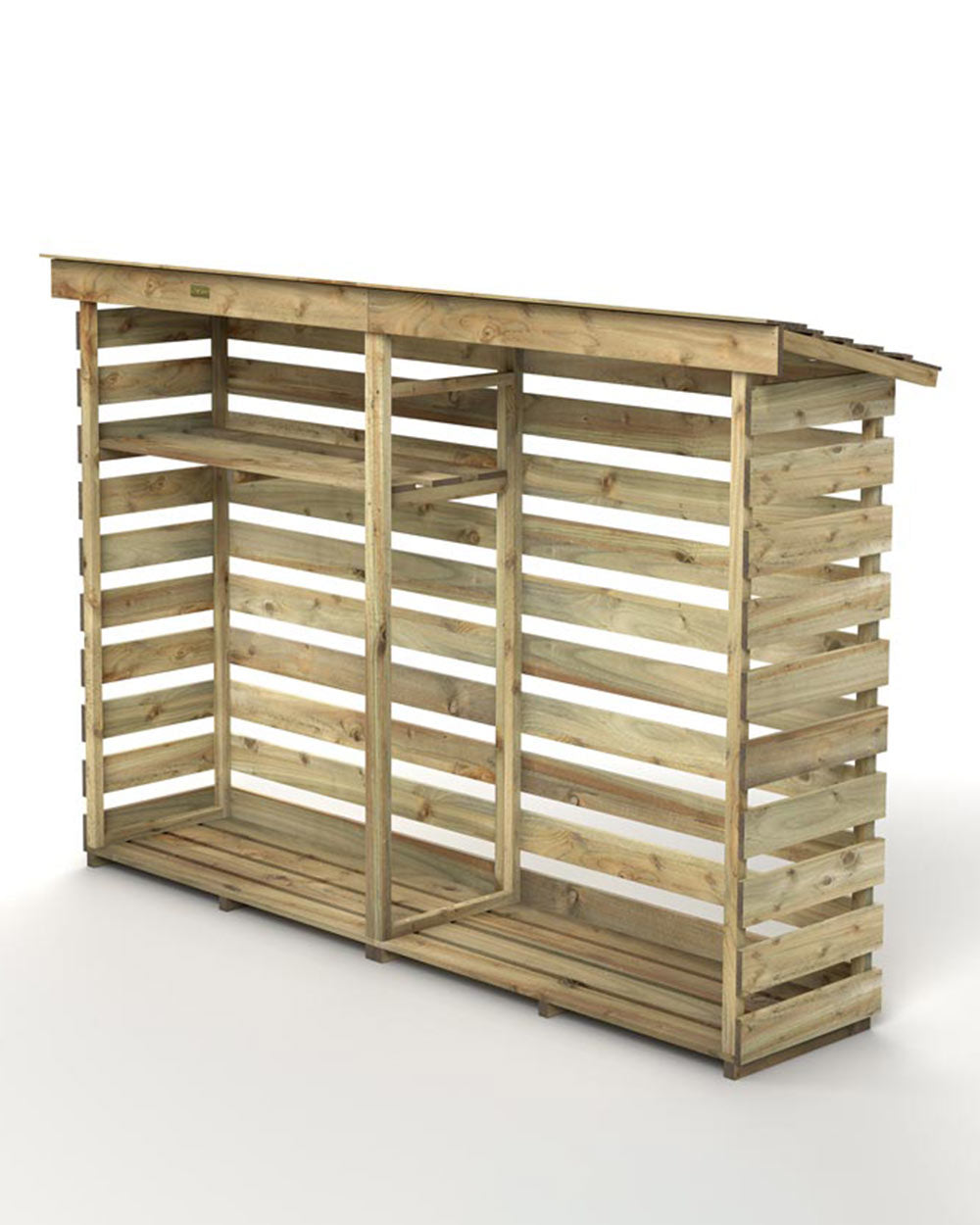 garden outdoor large wood store wood storage photographed on a white back ground