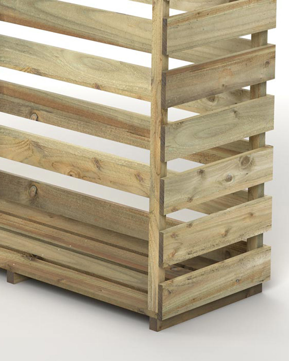 garden outdoor large wood store wood storage photographed on a white back ground close up of the bottom