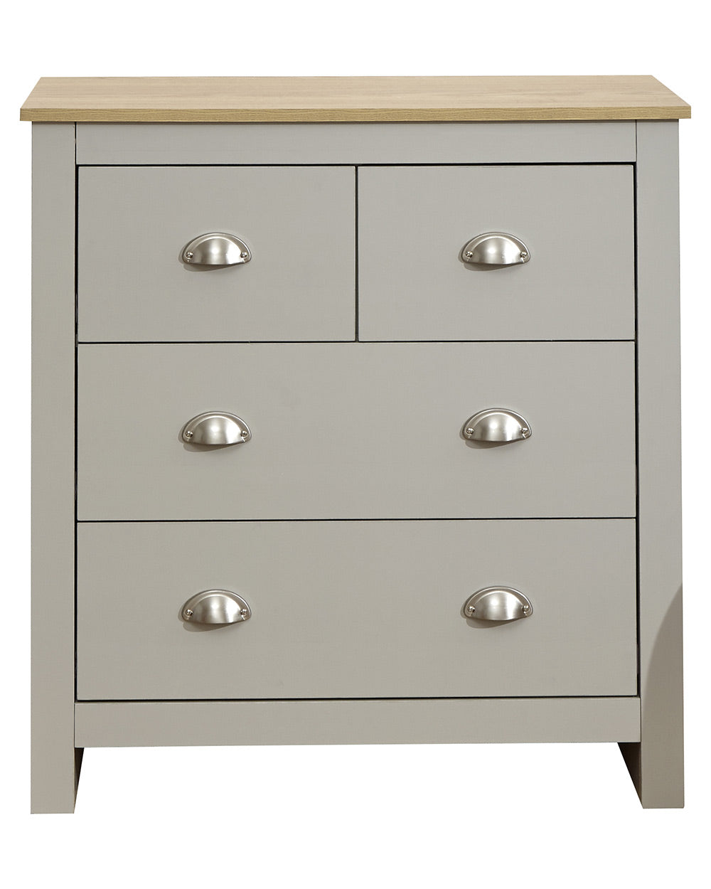 Lancaster 2 + 2 chest of drawers in grey in a white cut out back ground
