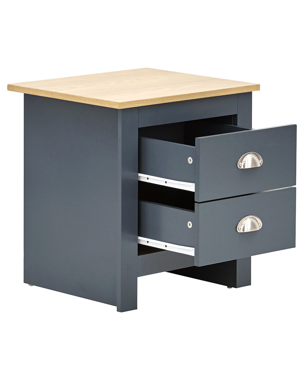 Lancaster 3 Piece Bedroom Furniture bedside table slate Blue on a white cut out background