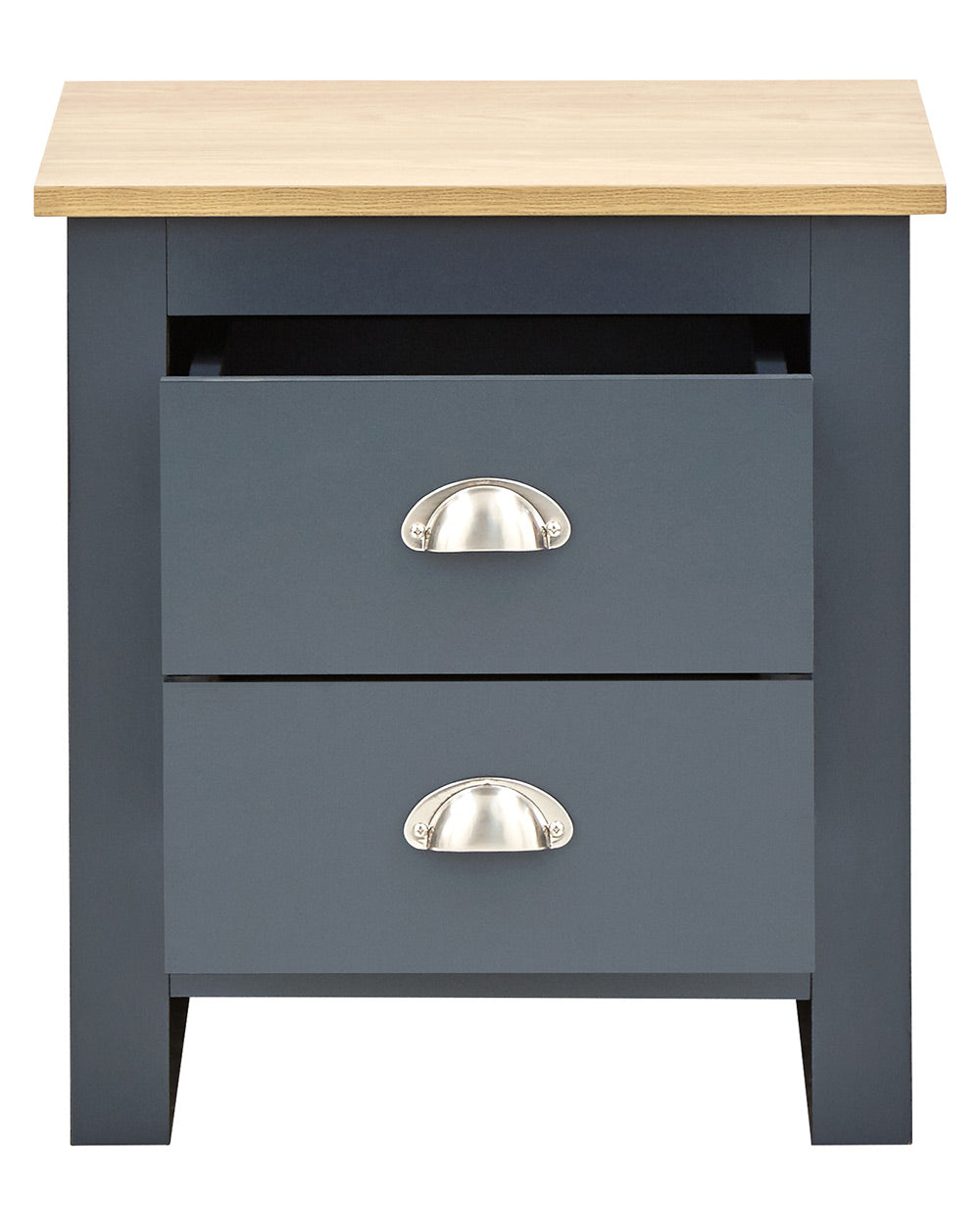 Lancaster 3 Piece Bedroom Furniture bedside table slate Blue on a white cut out backgroundLancaster 3 Piece Bedroom Furniture bedside table slate Blue on a white cut out background