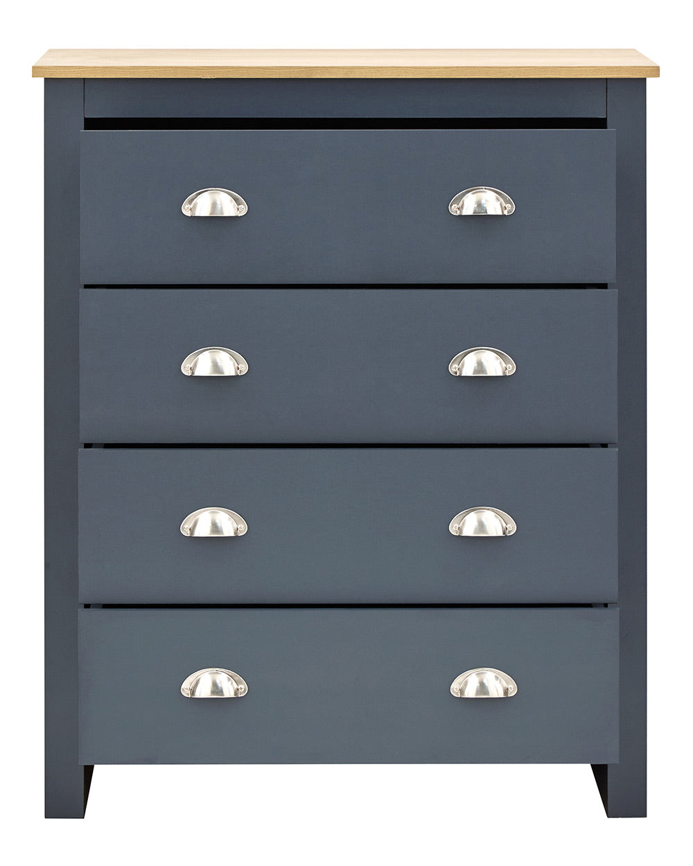 Lancaster 3 Piece Bedroom Furniture chest of drawers slat Blue on a white cut out background