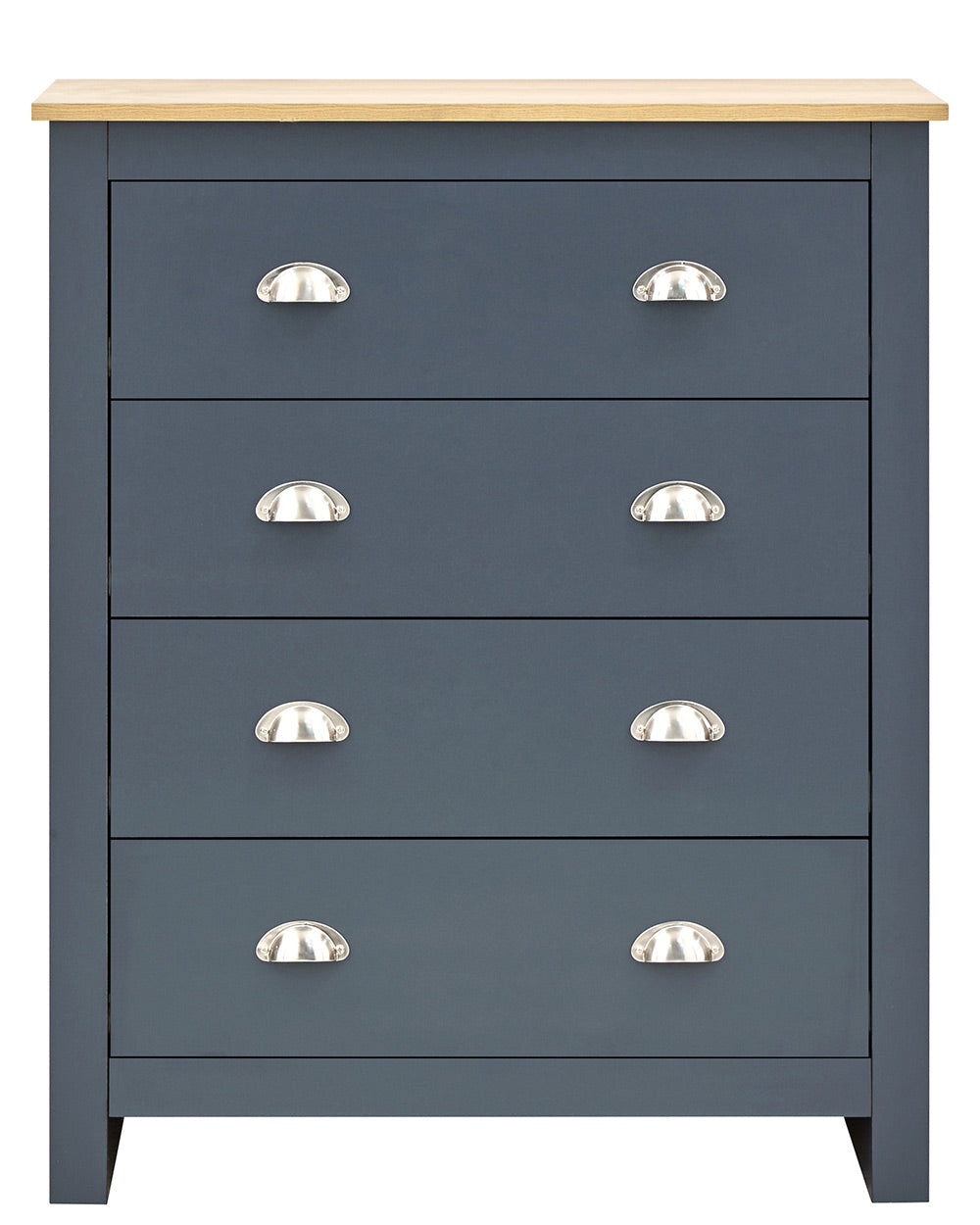 Lancaster 3 Piece Bedroom Furniture chest of drawers slat Blue on a white cut out background