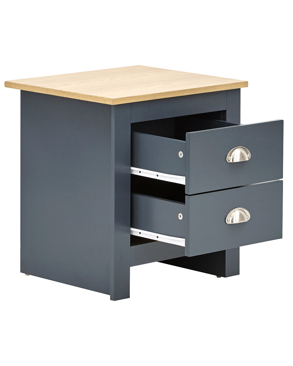 Lancaster 3 Piece Bedroom Furniture bedside table slate Blue on a white cut out background