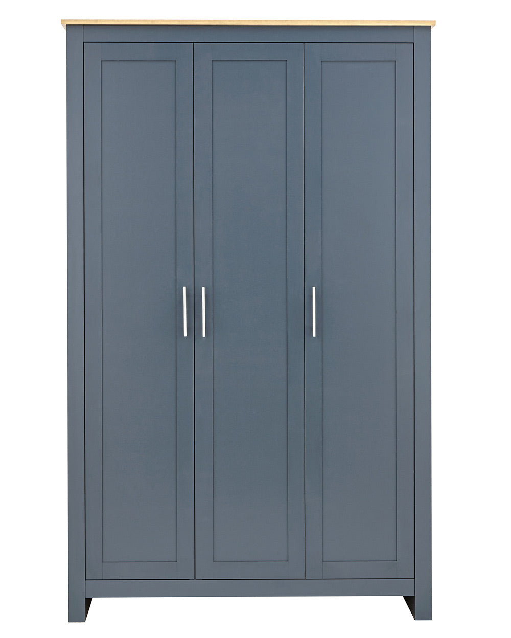 Lancaster4 piece bedroom furniture set by GFW in slate blue on a white back ground setting of the wardrobe front view