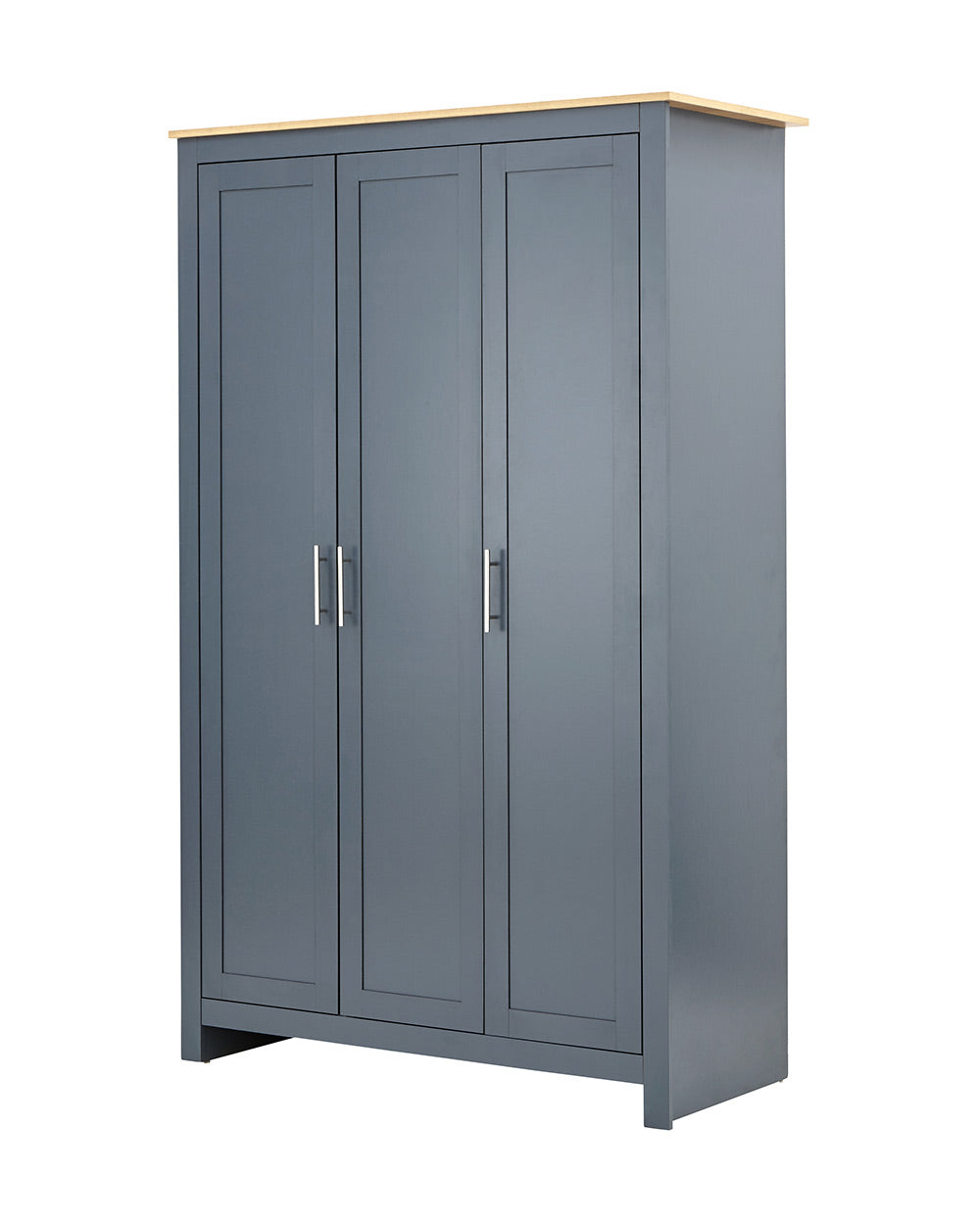 Lancaster4 piece bedroom furniture set by GFW in slate blue on a white back ground setting of the wardrobe sideview