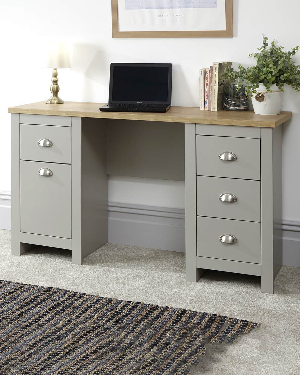 lifestyle photo of the desk built and set up ready for use