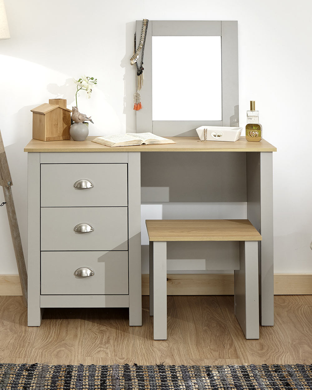 grey colour dressing table Ashby Soft Grey Dressing Table | Bedroom Furniture