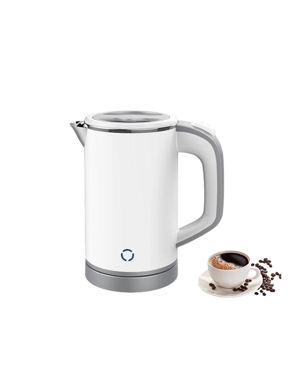 Mini Electric Travel Kettle Stainless Steel 800ml White