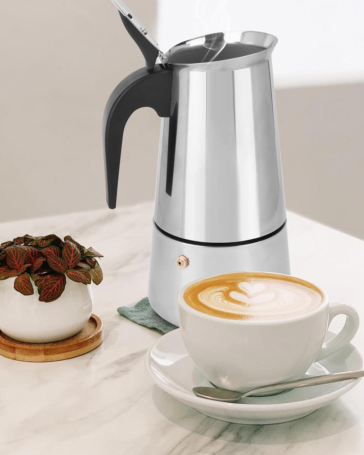 Moka Espresso Maker Coffee Pot Stainless Steel 600ml