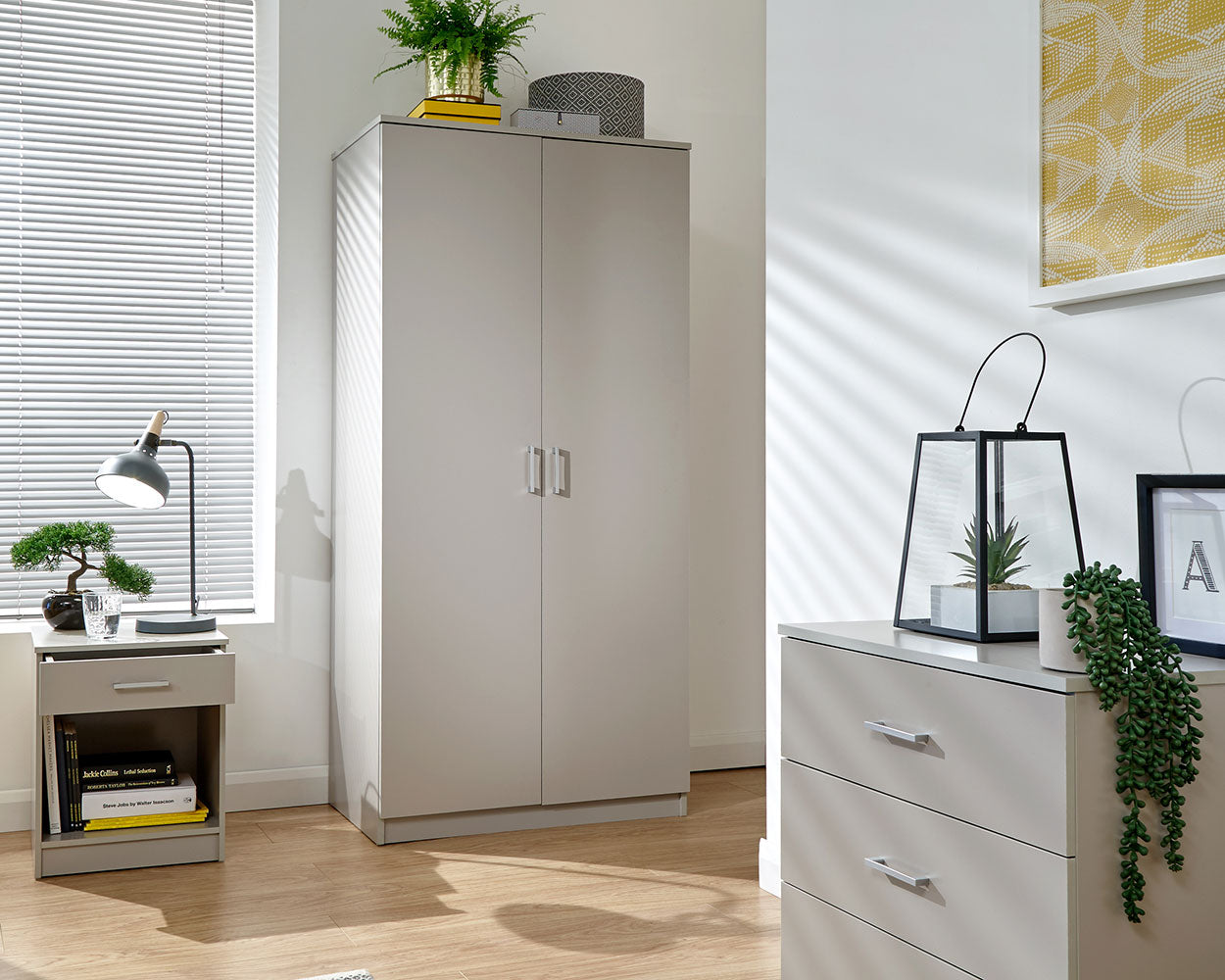 Panama 3 Piece Bedroom Furniture Set, Grey