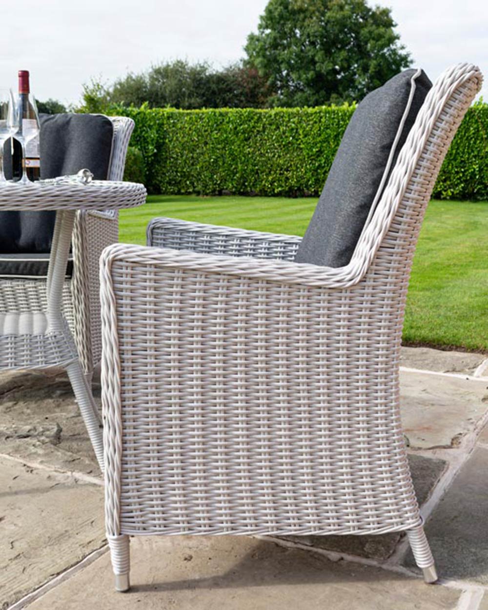 Side view of the beautiful and quality rattan garden furniture chair