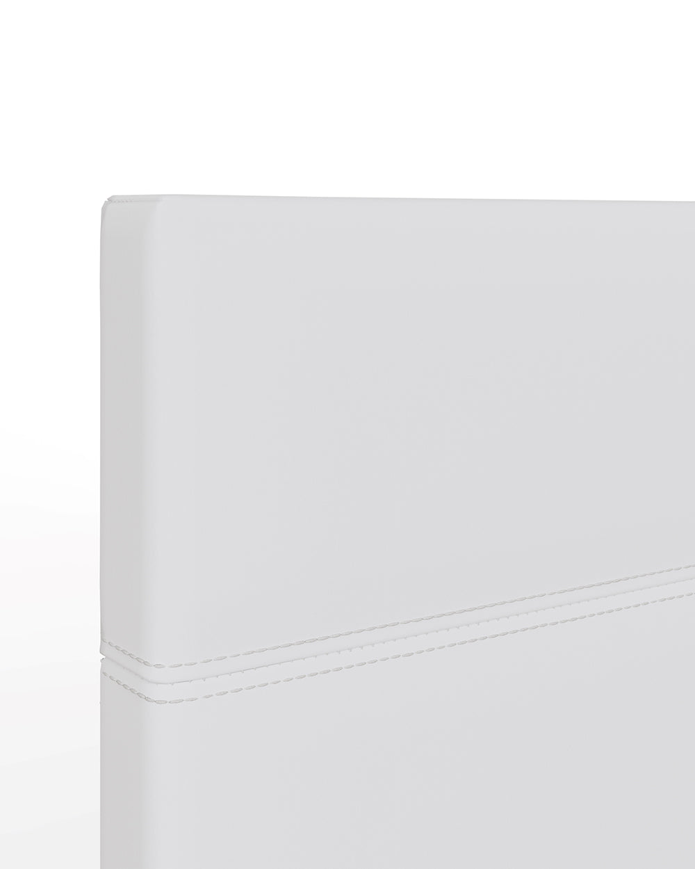 side lift ottoman double bed frame GFW in white leather white cut out setting close up of the headboard