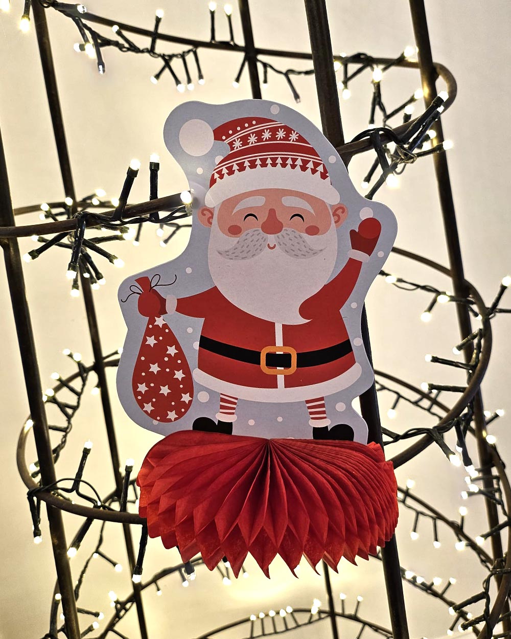 Lifestyle honeycomb santa decoration