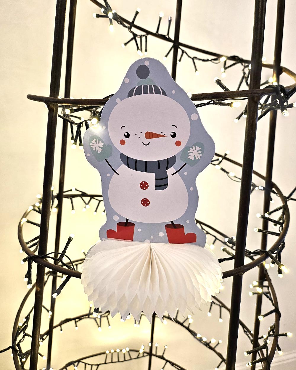 Lifestyle honeycomb snowman decoration
