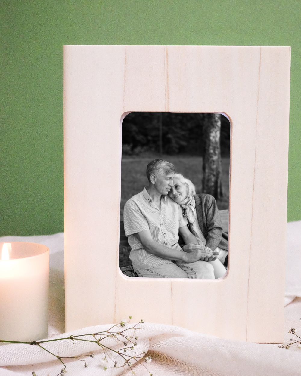 Hand Crafted Natural Wood Photo Memory Box