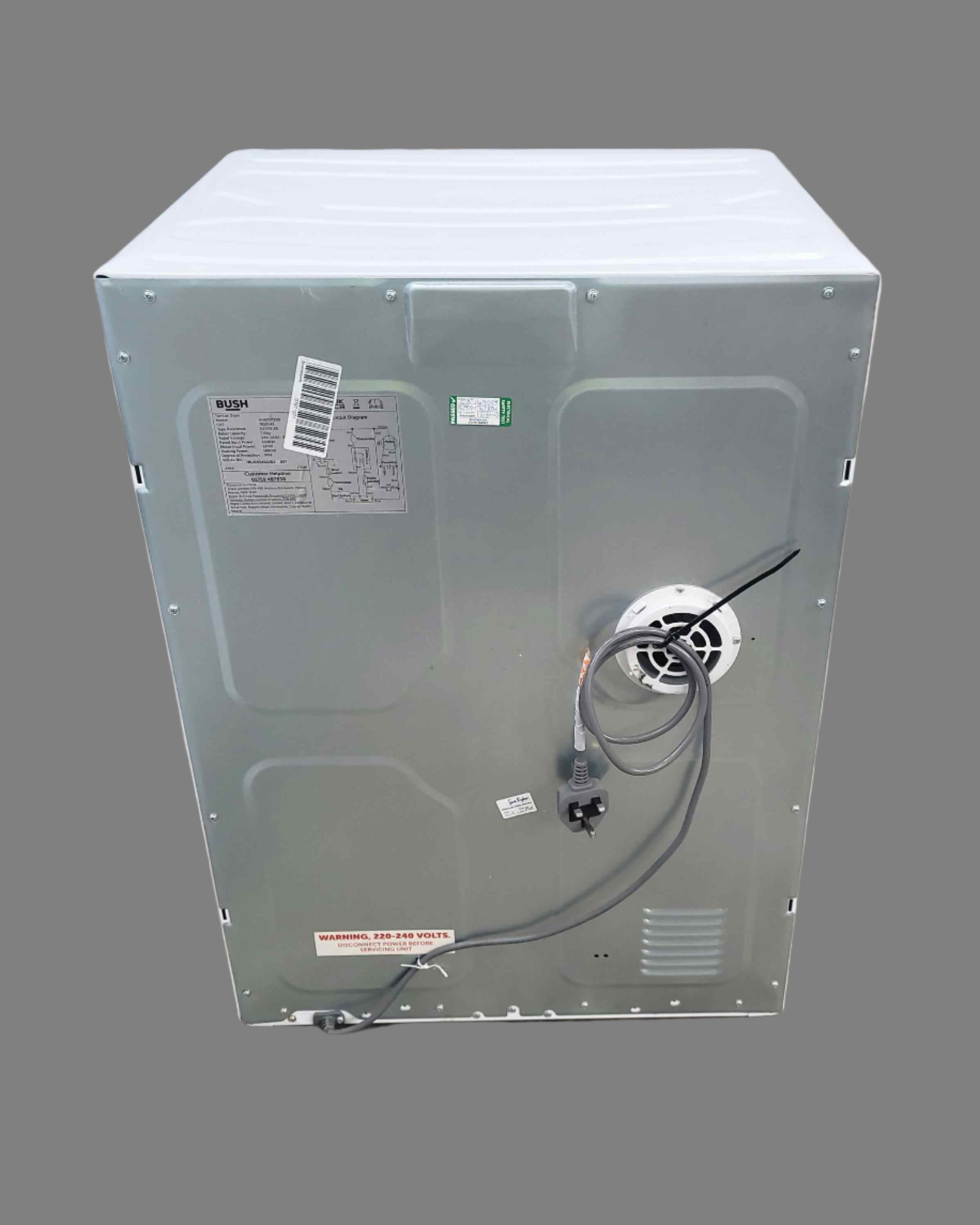 BUSH Venting Tumble Dryer White 7kg dhb7vtdw