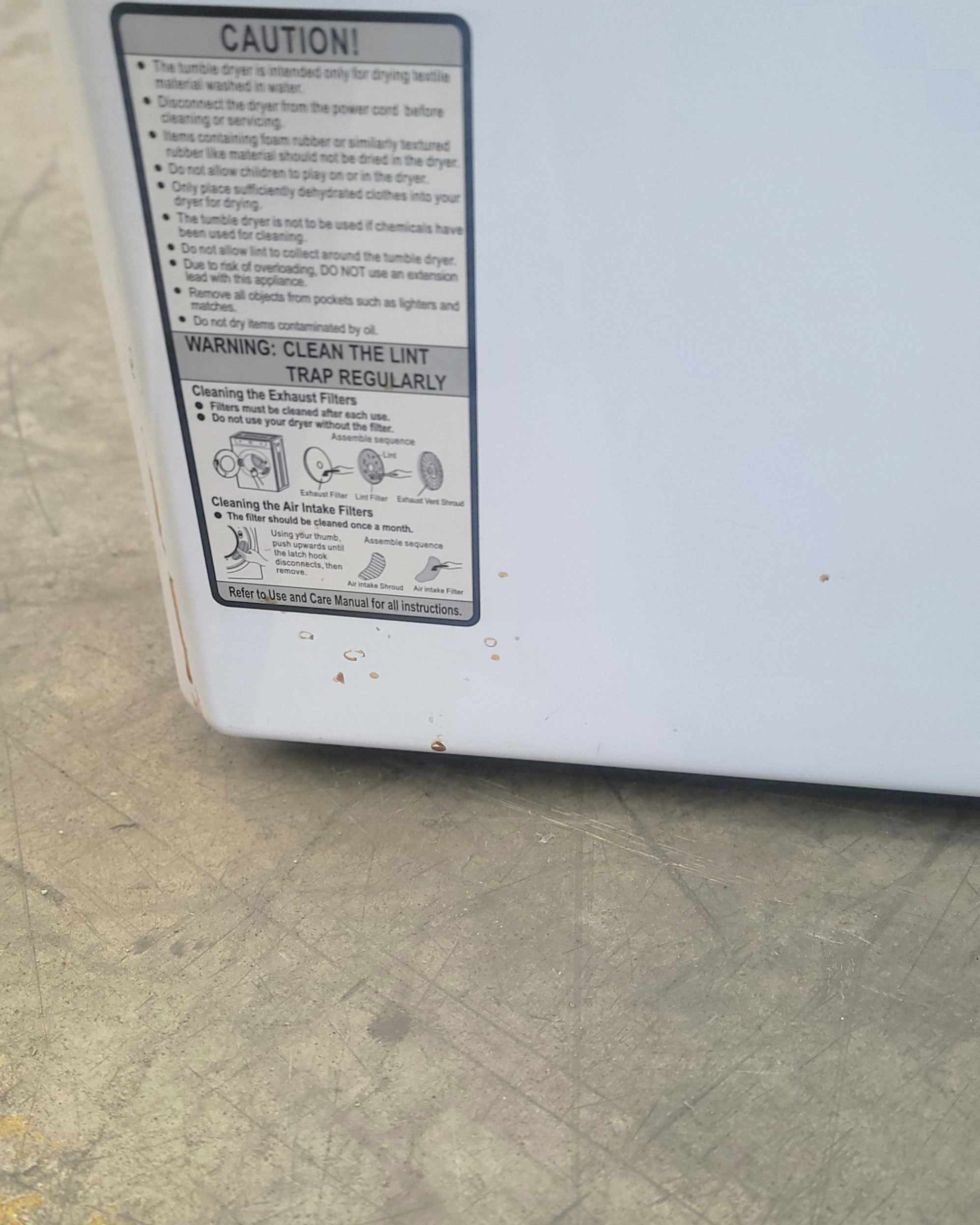BUSH Venting Tumble Dryer White 7kg dhb7vtdw
