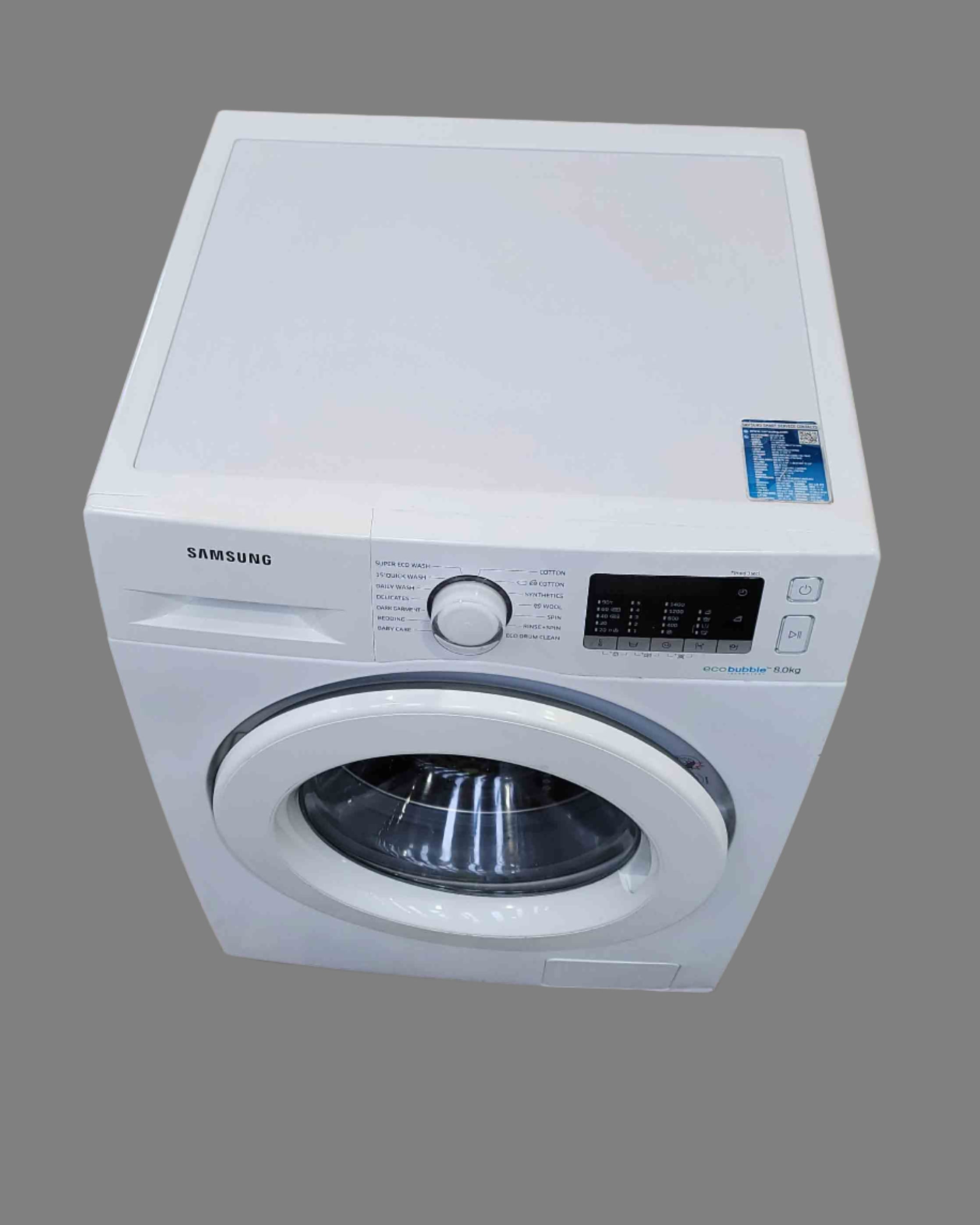 SAMSUNG White 8kg Washing Machine WW80J5555 MW