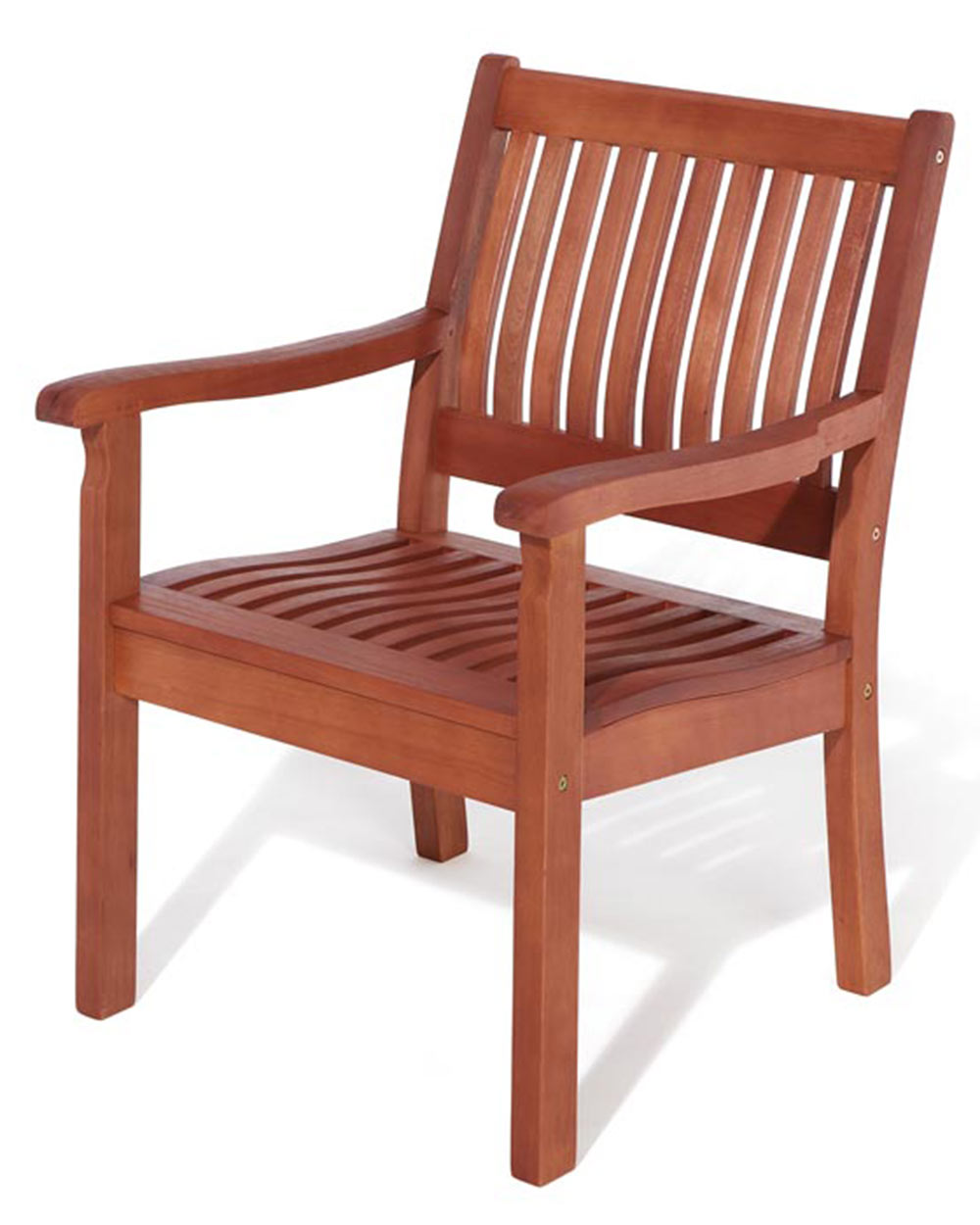 white cut out image of the wooden garden chair which is on an angled view