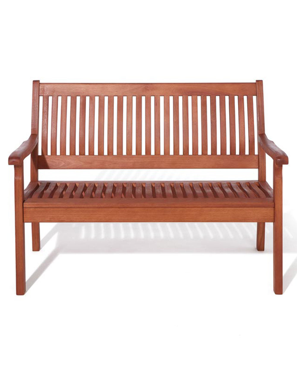 white cut out image of the wooden garden furniture bench front view