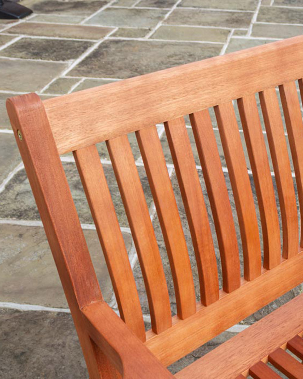 wooden garden chair close up of the back