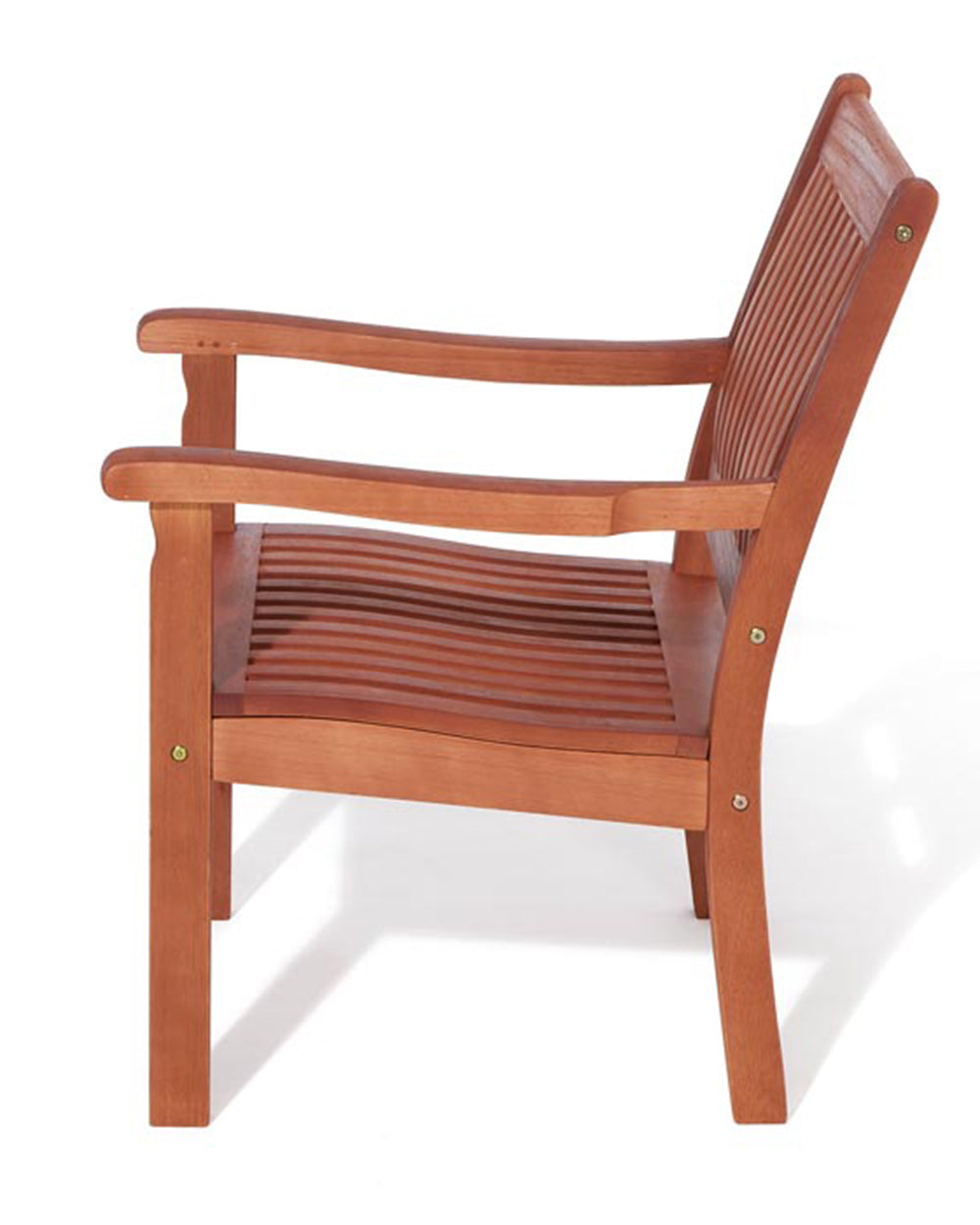 white cut out image of the wooden garden chair side vew